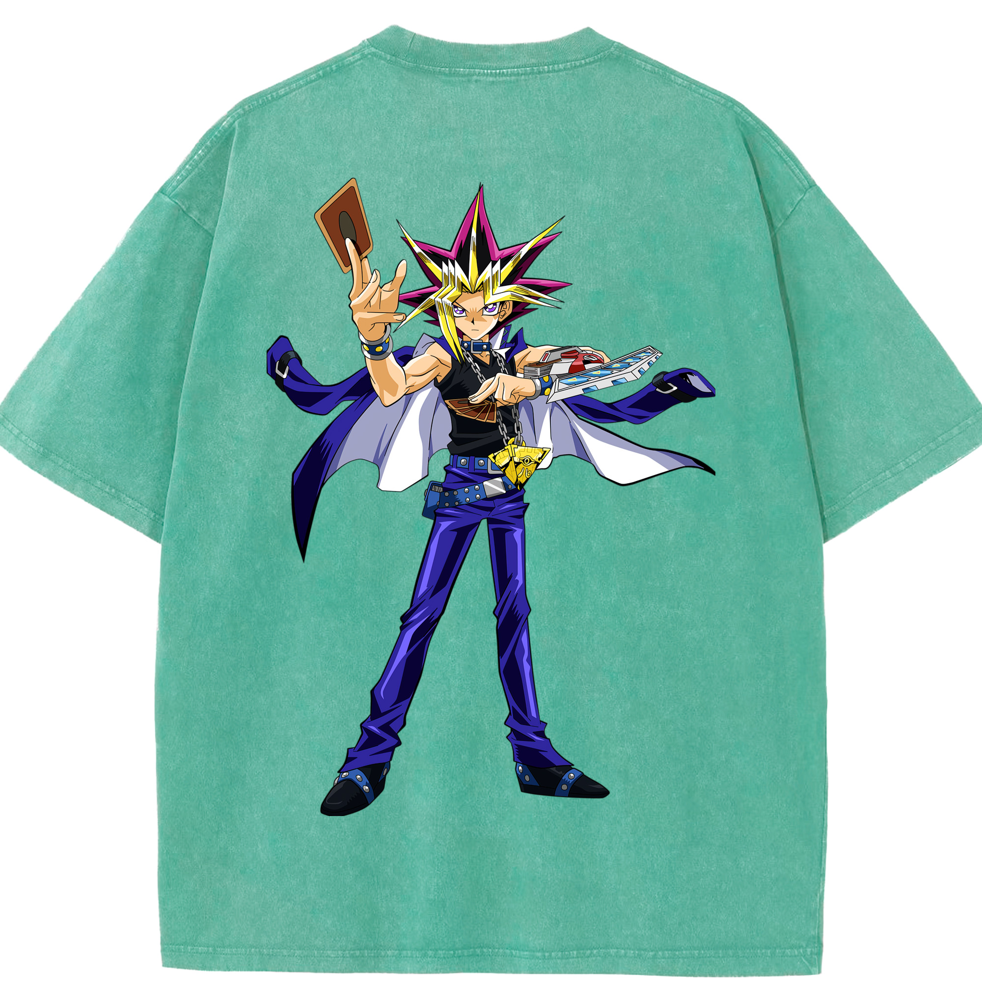 （画像用） 遊☆戯☆王 Yu-Gi-Oh! 綿100% ヴィンテージ風 半袖Tシャツ（背面プリント）